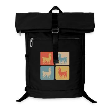Lama Pop Art Retro - Laptop-Rucksack  - Schwarz - Vorne