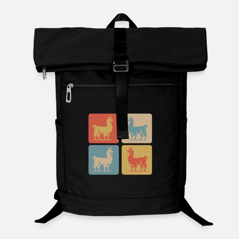 Llama Pop Art Retro Laptop Backpack