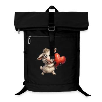 Herzfreundliches Schäfchen - Laptop-Rucksack  - Schwarz - Vorne