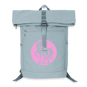 Cercle de la silhouette de la licorne rose - Sac à dos ordinateur - bleu glacier - Devant