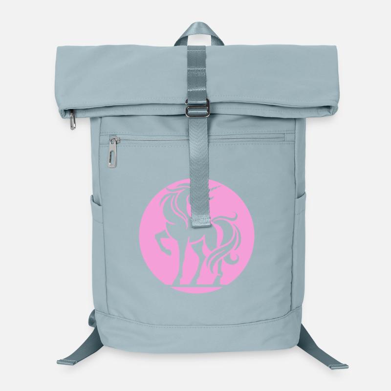 Cercle de la silhouette de la licorne rose Sac à dos ordinateur