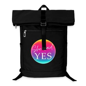 SHE SAID YES! Cool Neon Kreis Personalisierbar - Sac à dos ordinateur - noir - Devant