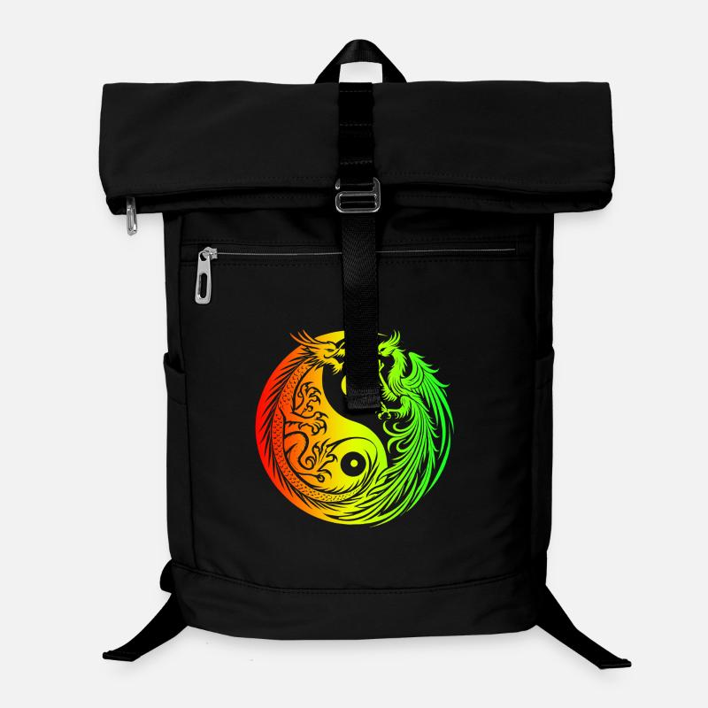 Yin Yang Drache und Phönix Laptop-Rucksack 