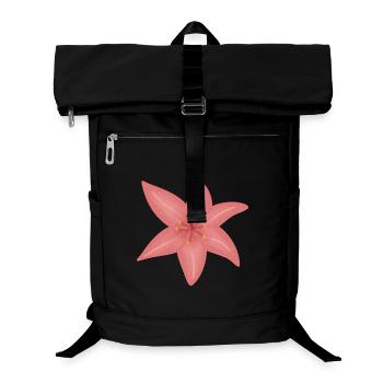 Illustration de fleur de lys rose - Sac à dos ordinateur - noir - Devant