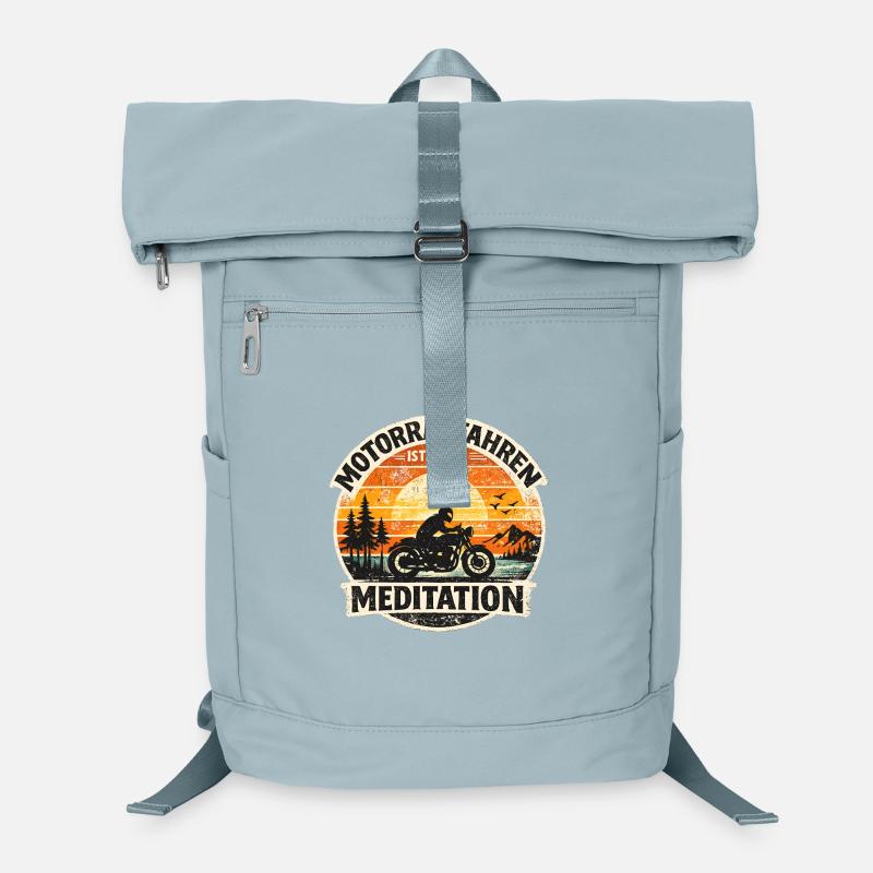 Motorcycle Meditation Sunset Laptop Backpack
