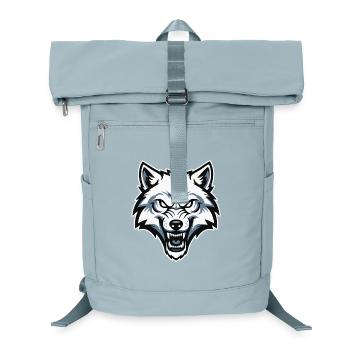 Wild Arctic White Wolf Wolf Mascot Logo - Laptop Backpack - ice blue - Front