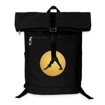 Yoga Herabschauender Hund Sonne Silhouette - Laptop-Rucksack  - Schwarz - Vorne