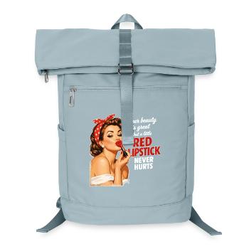 Pin-Up Girl Retro Design: Roter Lippenstift - Laptop-Rucksack  - Eisblau - Vorne