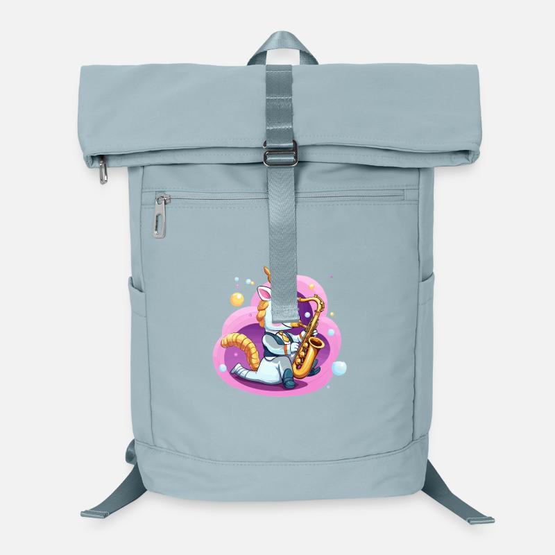 Unicorn saxophone in pink swirl Laptop Backpack