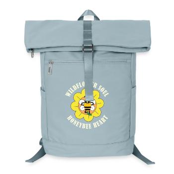 Cœur d’abeille âme de fleurs sauvages – Nature rétro - Sac à dos ordinateur - bleu glacier - Devant