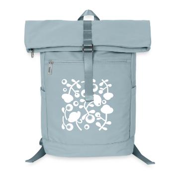 Abstrakte Pfingstrosen L Weiß Transparent - Laptop-Rucksack  - Eisblau - Vorne