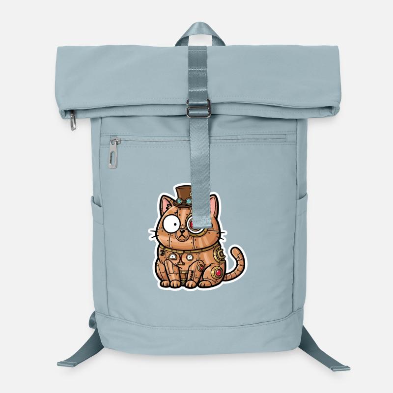 Cat Automaton Steampunk Copper and Gears Laptop Backpack