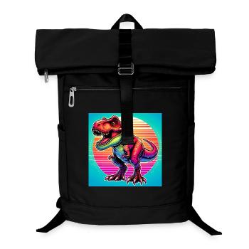 Dinosaurier - Laptop-Rucksack  - Schwarz - Vorne
