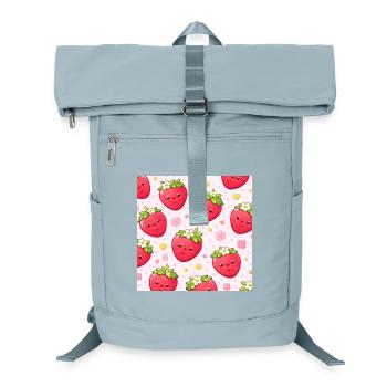 Kawaii Strawberry Polka Dot Pattern Pink - Laptop Backpack - ice blue - Front