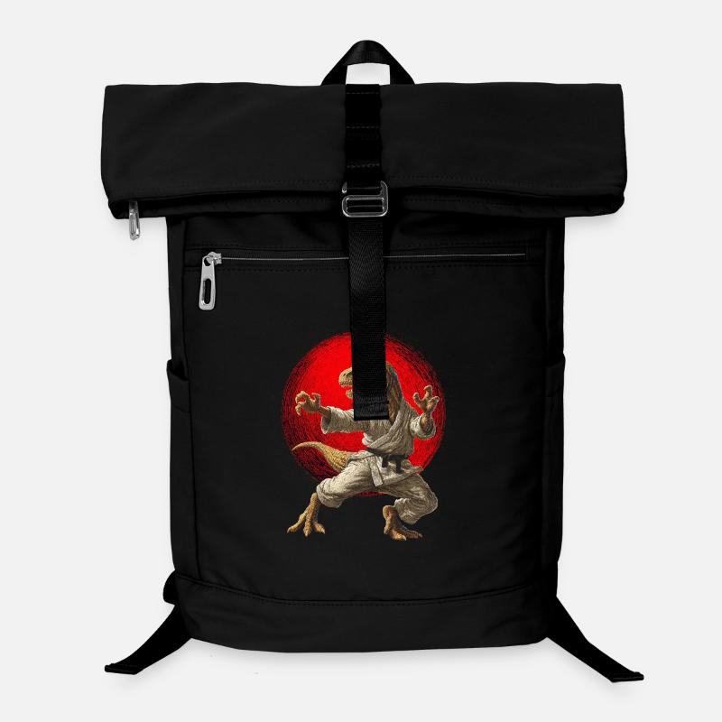 Dinosaur T-Rex Karate Judo Drapeau du Japon Sac à dos ordinateur