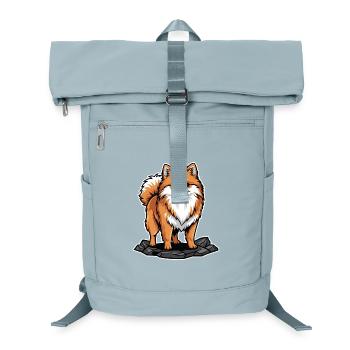 Chien Spitz Nain Pomeranian sur Rocher Mignon - Sac à dos ordinateur - bleu glacier - Devant