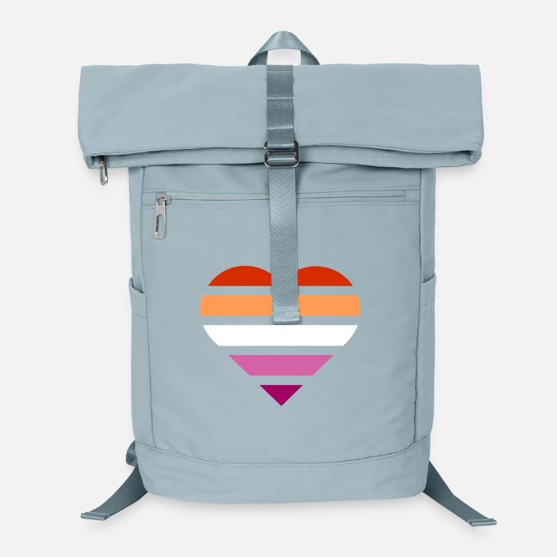 Drapeau de la fierté Cœur · Lesbienne Sac à dos ordinateur