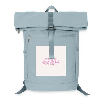 "RUNNING ON MATCHA" Grafik-T-Design - Laptop-Rucksack  - Eisblau - Vorne