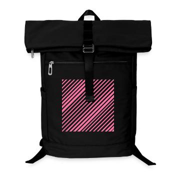 Grafische Linien mit diagonalen Streifen L-Rosa - Laptop-Rucksack  - Schwarz - Vorne