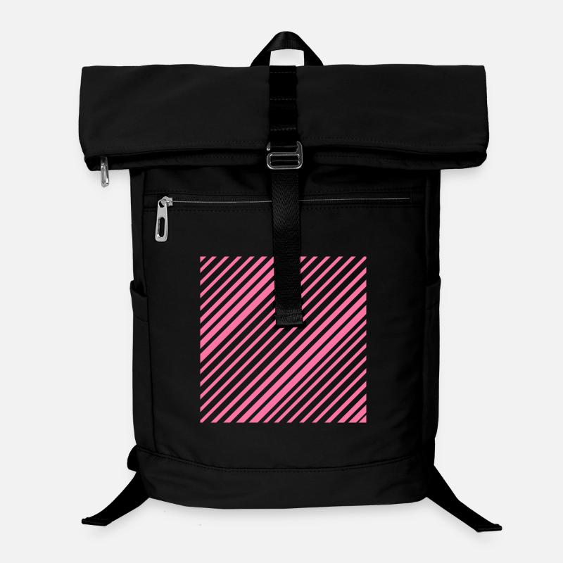 Lignes graphiques avec bandes diagonales L rose Sac à dos ordinateur