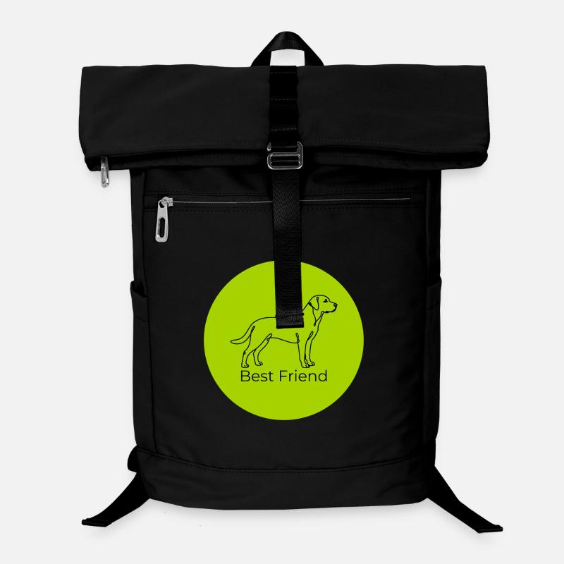 Motif de chien de meilleur ami en lime Sac à dos ordinateur