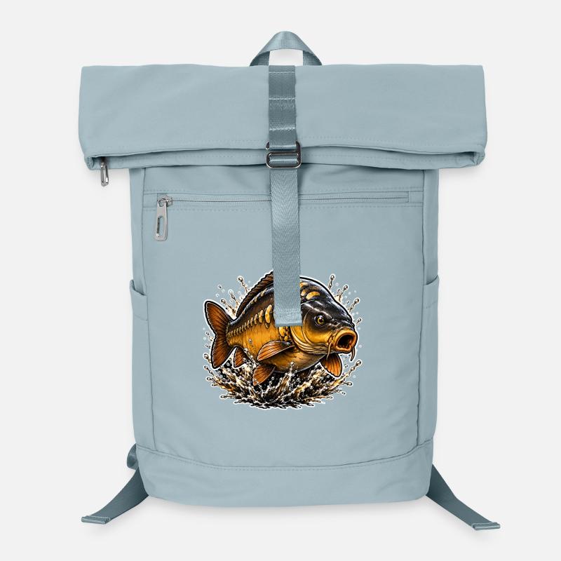 Spiegelkarpfen-Splash-Angel-Design Laptop-Rucksack 