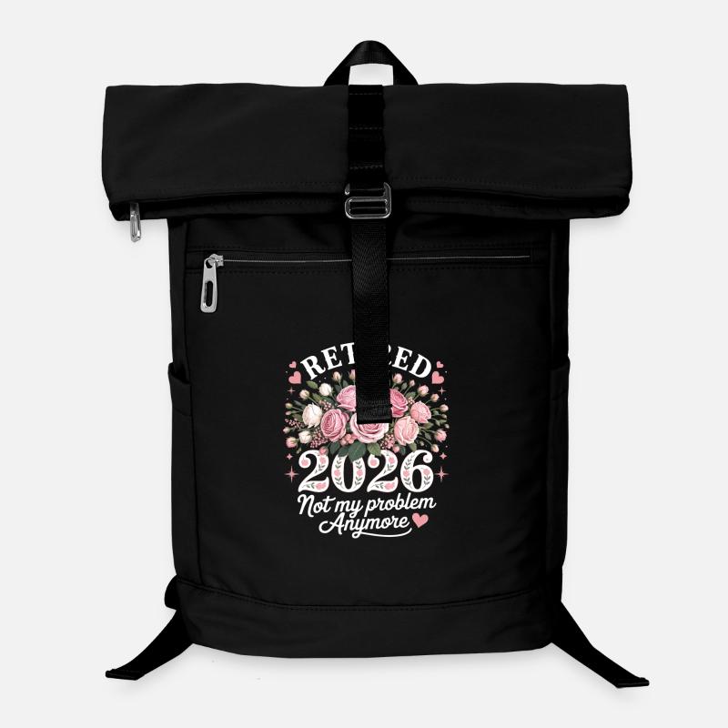 Ruhestand 2026 Floral - Laptop-Rucksack  - Schwarz
