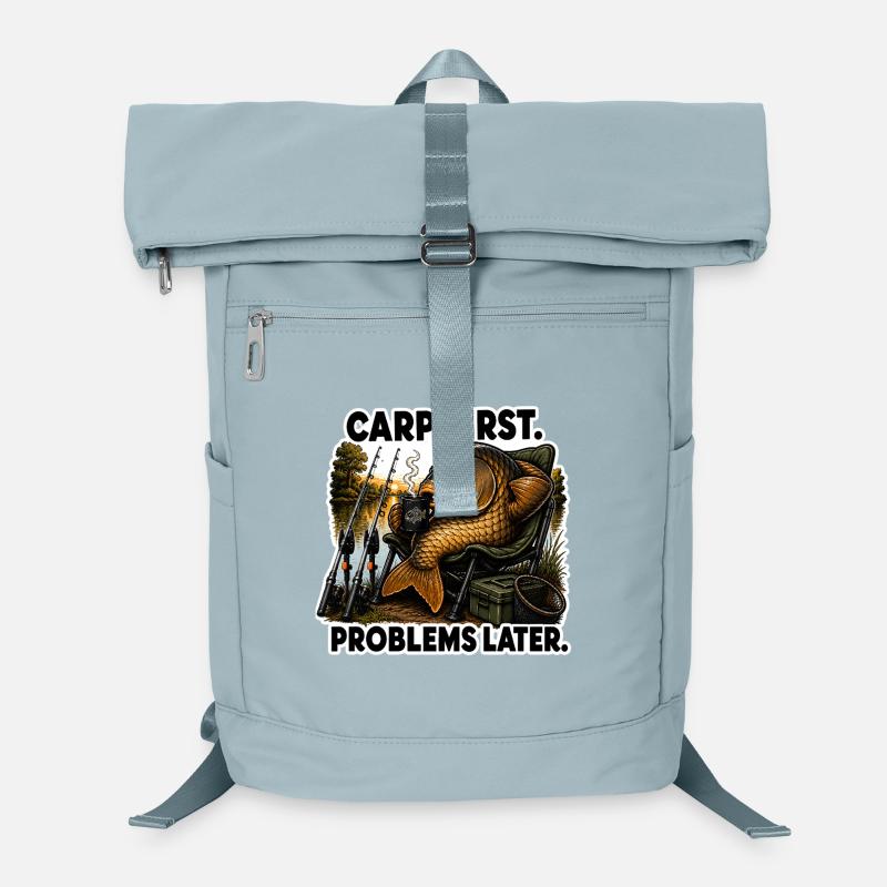 Carp First Problems Later Coffee Fishing Laptop Backpack