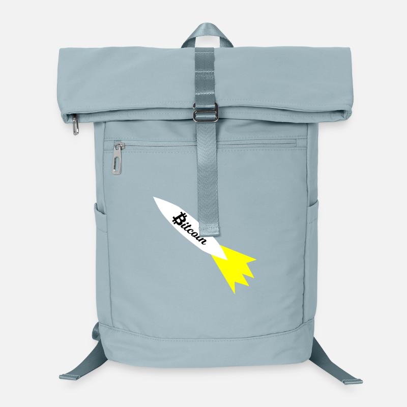 Bitcoin Rocket Print Laptop Backpack