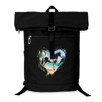 An Abaco Horse Beard, the beach and a heart - Laptop Backpack - black - Front