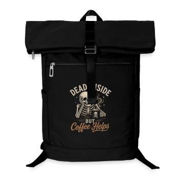 Dead Inside Coffee Helps Office Humor - Laptop Backpack - black - Front