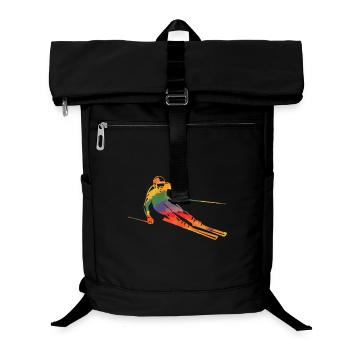 Colored skiers of long sleeve shirts - Laptop Backpack - black - Front