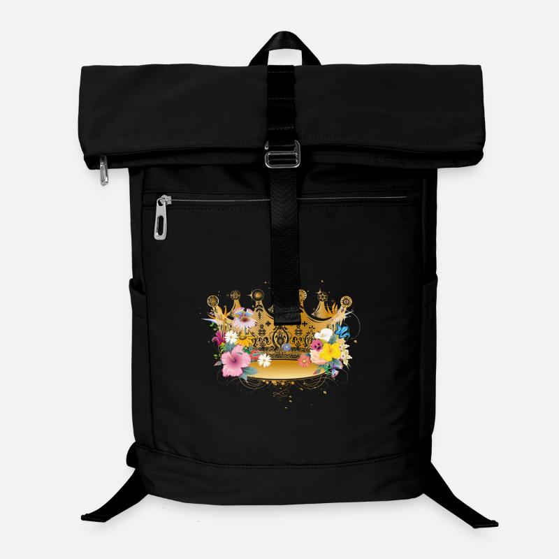 Golden crown with flowers Laptop Backpack