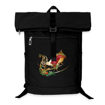 Pferdeschlitten weihnachtlich geschmückt - Laptop-Rucksack  - Schwarz - Vorne