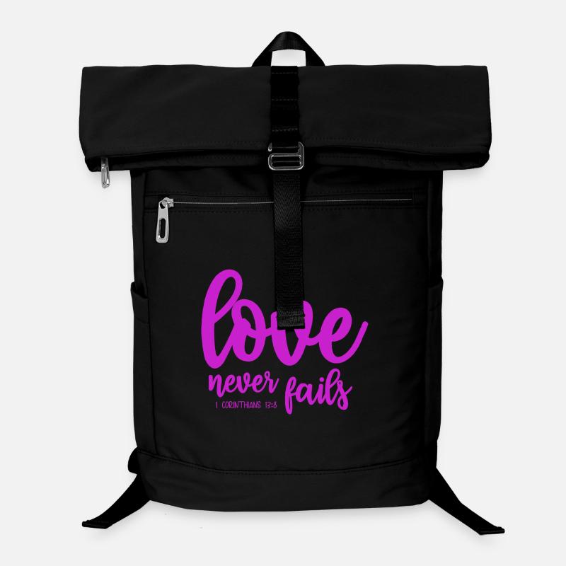 t-shirt L’amour n’échoue jamais Bible Saint-Valentin Sac à dos ordinateur