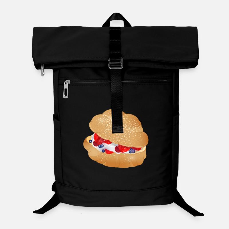 Cream puff stuffed with cream and berries Laptop Backpack