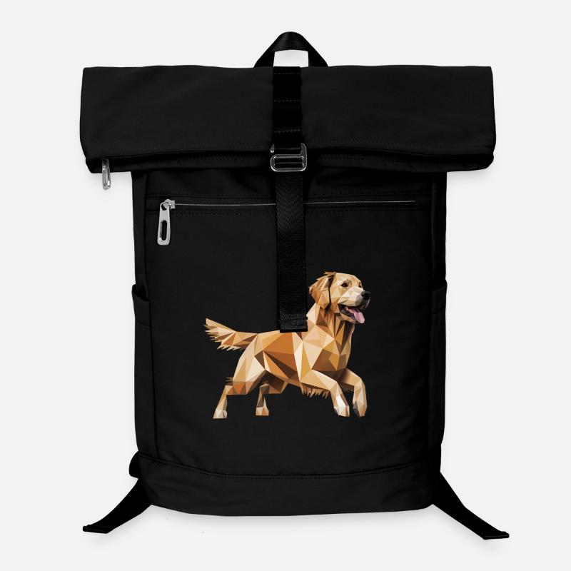 Golden Retriever - Cool Low Poly  Logo Laptop Backpack