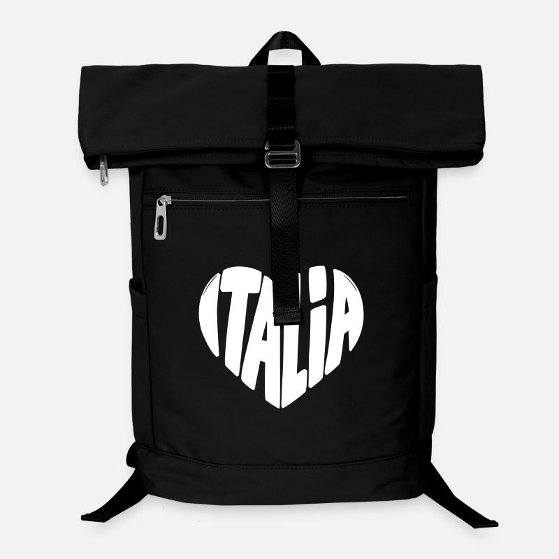 Italia geometric heart typography - Laptop Backpack - black