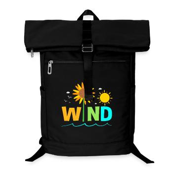 Windrad Windenergie Windkraft - Laptop-Rucksack  - Schwarz - Vorne