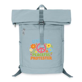 Unbezahlter friedlicher Protest Retro Blumen - Laptop-Rucksack  - Eisblau - Vorne