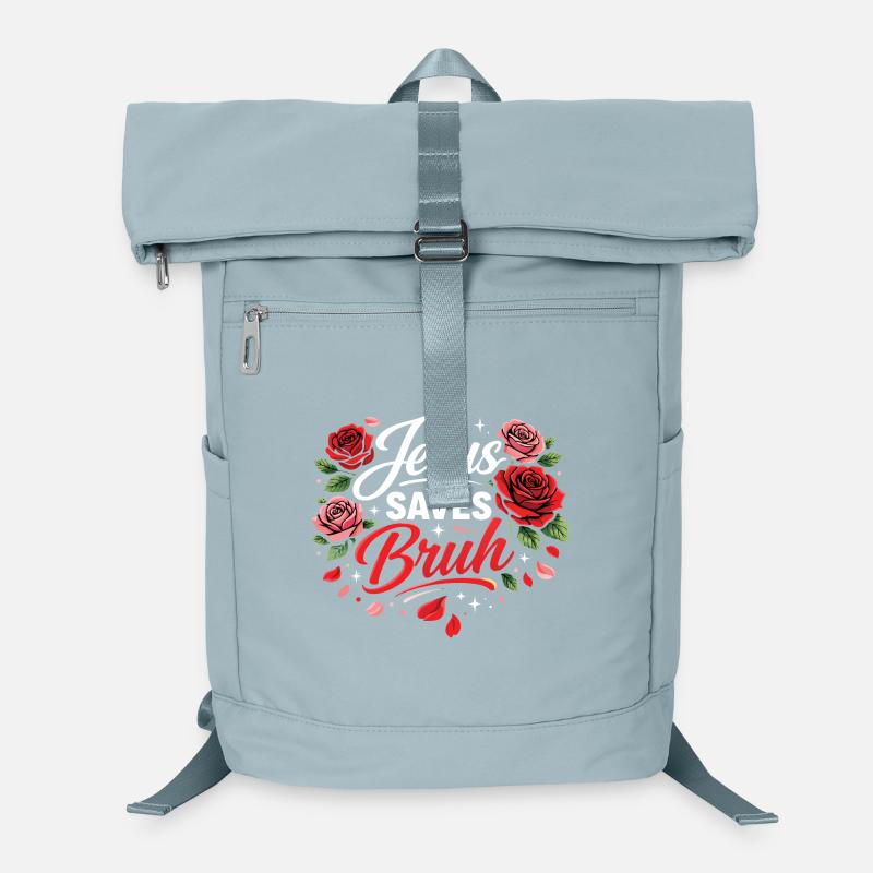 Jesus rettet Bruh Blumenschrift Laptop-Rucksack 