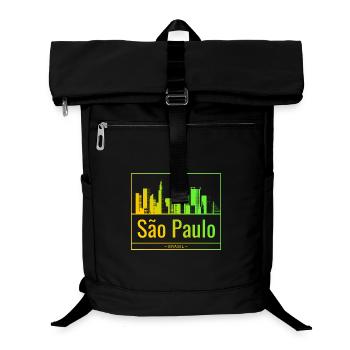São Paulo skyline in neon gradient - Laptop Backpack - black - Front