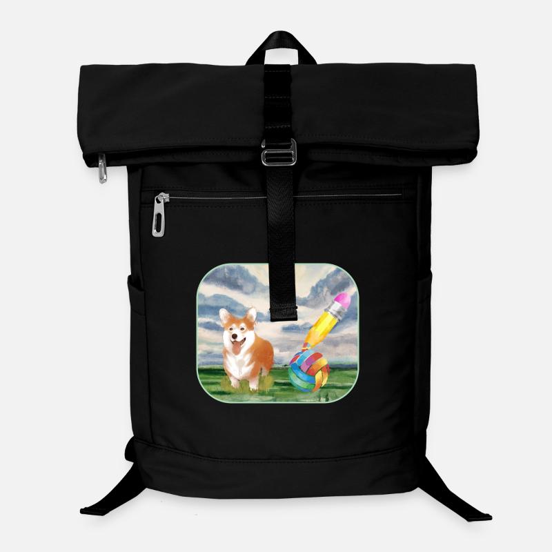 Watercolor Dog with Ball Laptop Backpack