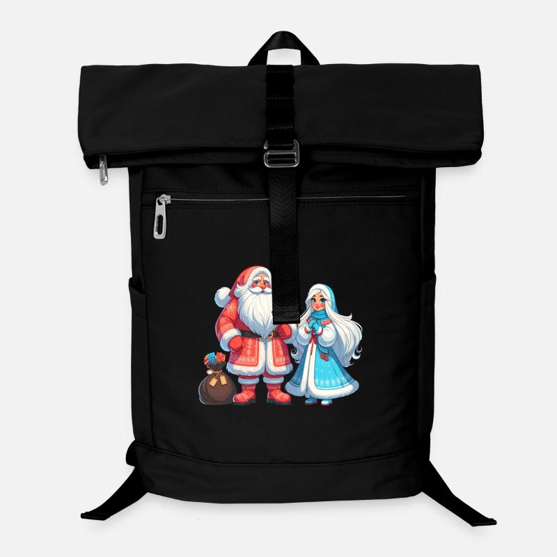 Ded Moroz Snegurotschka russischer Weihnachtsmann Laptop-Rucksack 