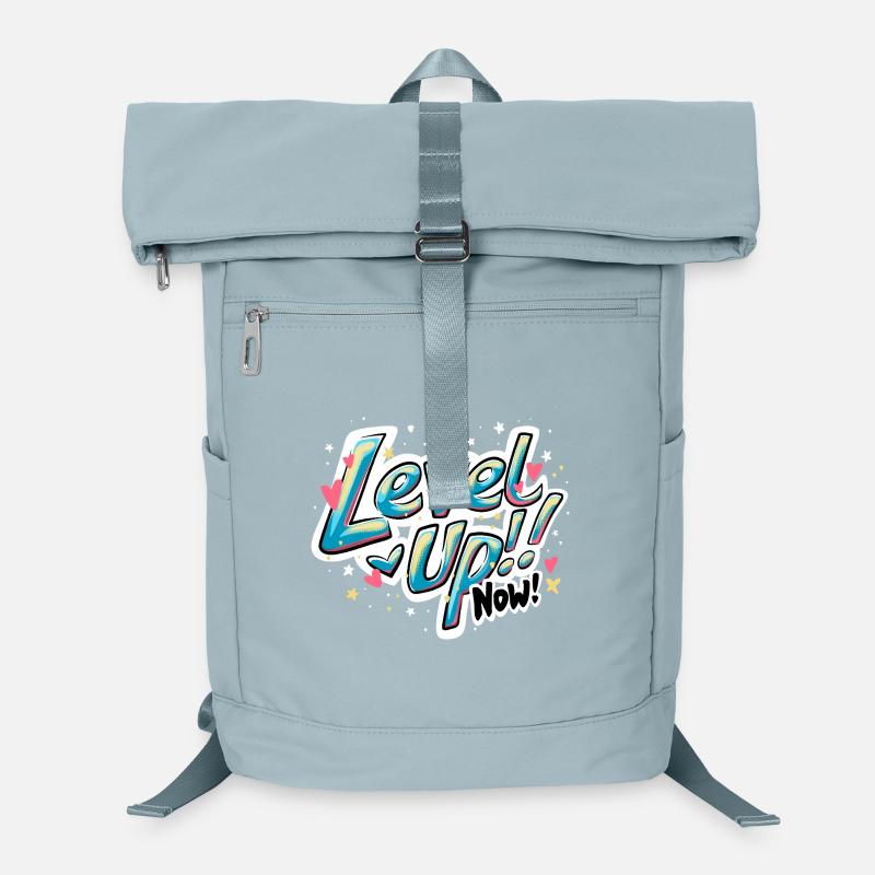 Vibrant Inspirational 'Level up now!' Quote Design Laptop Backpack