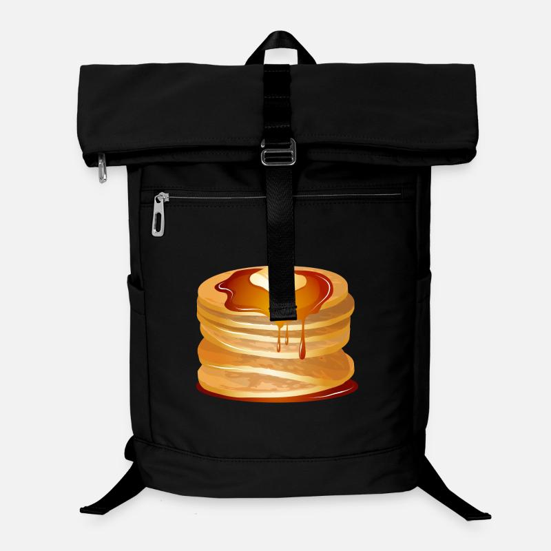 Pancakes Motif with Butter Flake and Maple Syrup Laptop Backpack