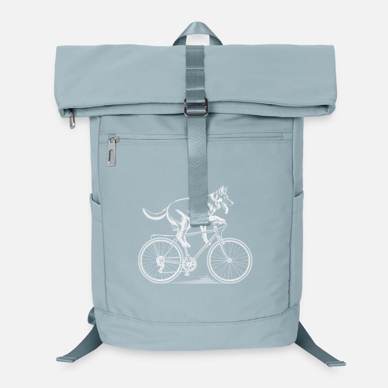 German Shepherd Dog Driving Bicycle Laptop-Rucksack 