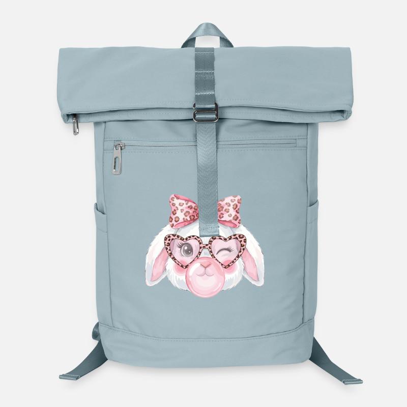 Leopardgläser Ostern Häschen mit Rosa Schleife Laptop-Rucksack 