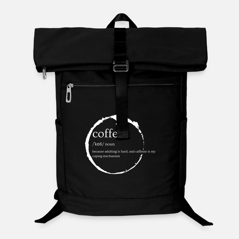 Caffeine Coping: Adulting Definition - Laptop Backpack - black