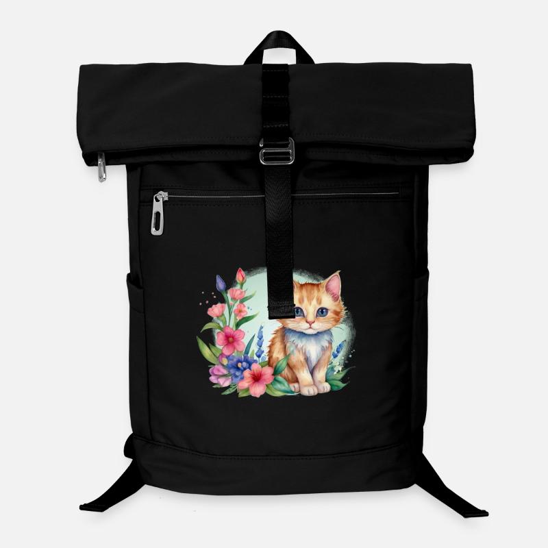 Kitten in a flower meadow Laptop Backpack